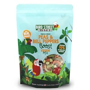 Bird Treats – Parrot & Cockatiel Treats – Parakeet & Conure Food – Sun Conure & Cockatiel Bird Food – Peas & Bell Peppers
