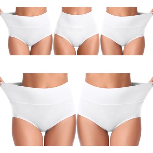 Image of UMMISS Womens Underwear,Cotton High Waist Underwear for Women Full Coverage Soft Comfortable Briefs Panty Multipack