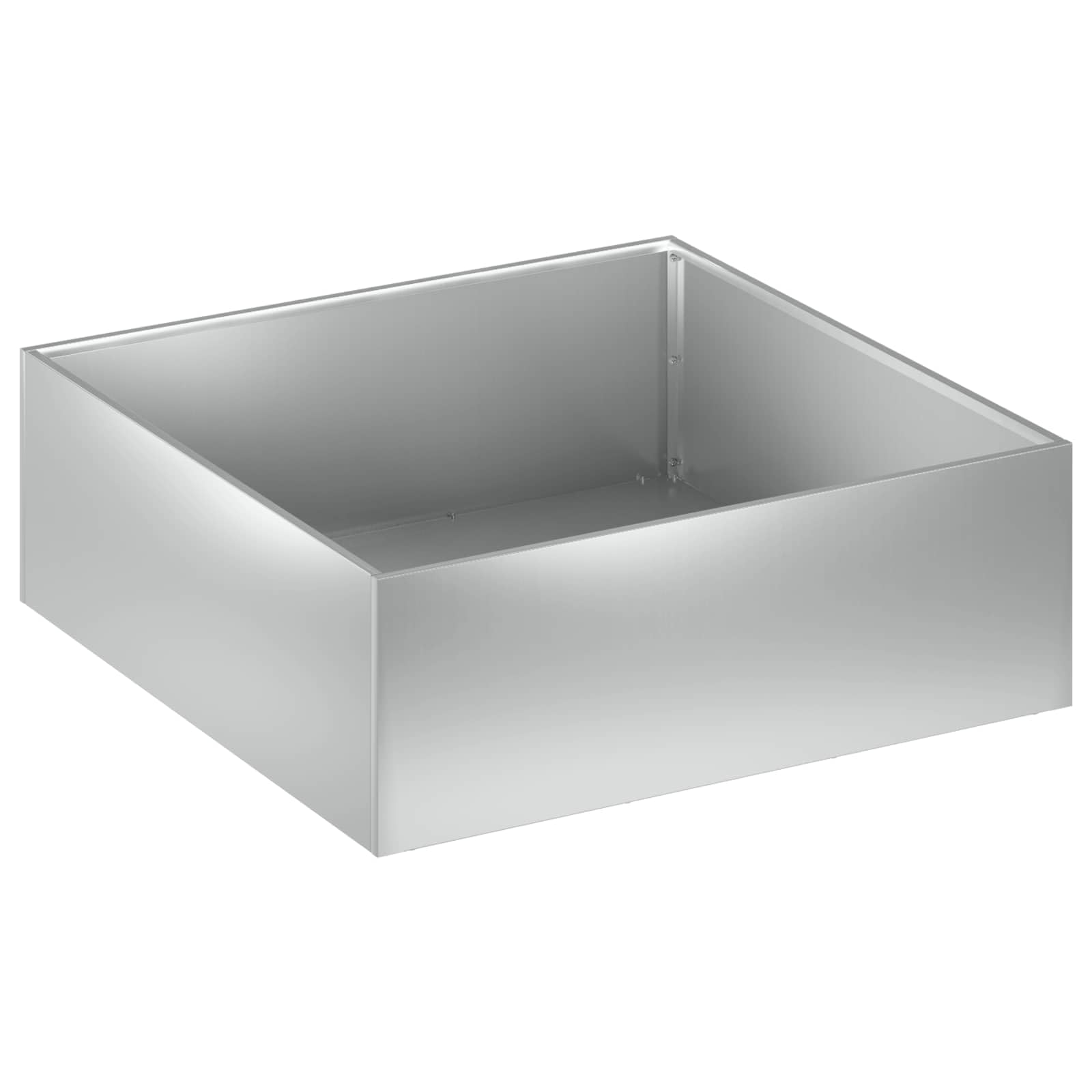 Garten Pflanzgefäß 2 Pack Silber 60 x 60 x 20 cm Stahl Blumenkasten Outdoor