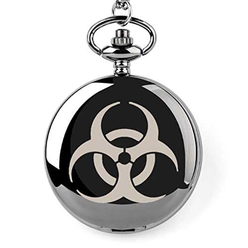 Reloj de bolsillo de pantera negra retro con esfera grande de cuarzo y cadena de collar 2