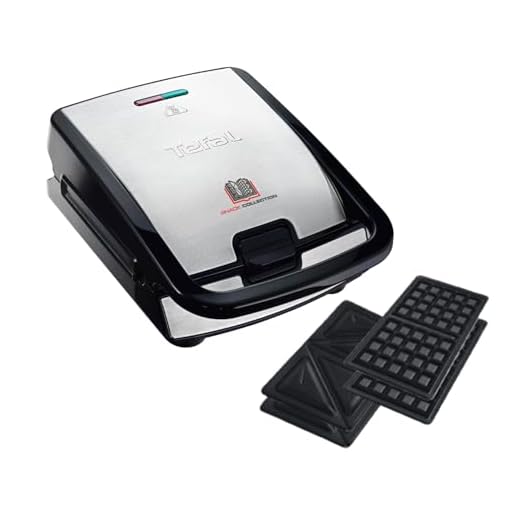Tefal SW852D Snack Collection | Sandwich | Waffelmaker | Antihaftbeschichte Platten | Spülmaschinengeeignet | 700W | 37.01x29.01x21.01cm, Schwarz/Silber
