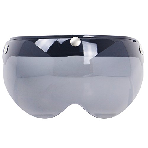 Visière pour Casque Moto Jet Demi-Casque 3/4 W Lentille de Casque Modifiée à Trois Boutons-Pression pour Davidson Moto Casque Accessoires