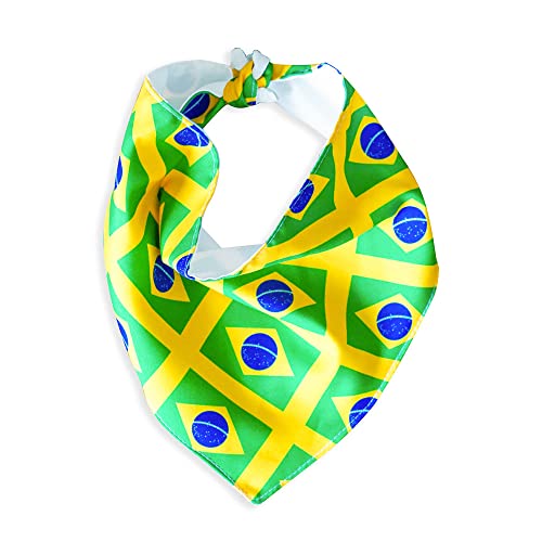 Bandana Pet Para Cães e Gatos Faixa Bandeira do Brasil Copa do Mundo Porte Pequeno