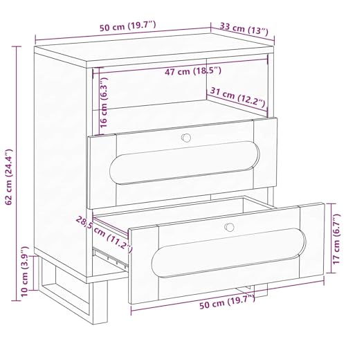 Table de chevet en bois massif de mangue pour optimiser votre rangement - 4