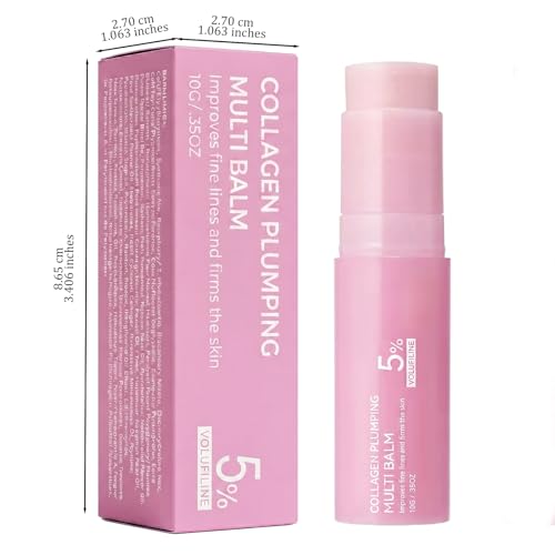 Generic 2Pcs PDRN Pink Collagen Volume Multi Balm Stick,Collagen Wrinkle Stick Face & Body Balm,Volumizing Hydrating Firming for Under-Eyes, Neck, Forehead, Smile Lines