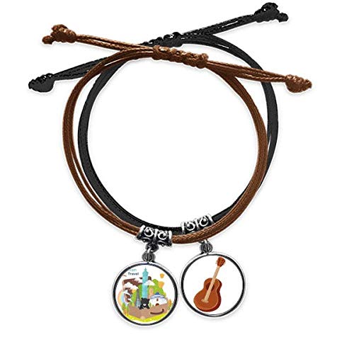Pulsera de cuero Taiwan 101 con cuerda para viajeros y amantes de la música