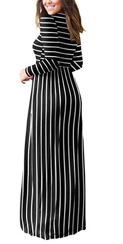 Image of DEARCASE Women's Maxi Dress Long Sleeve Crewneck Empire Waist Long Dresses