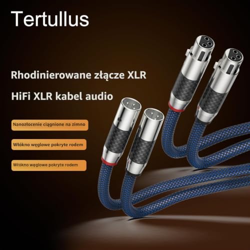 Tertullus High End XLR kabel audio 1 m XLR wtyczka na gniazdo posrebrzany OFC xlr kabel stereo do CD, wzmacniacza mocy, głośników monitorowych, wzmacniacza słuchawkowego