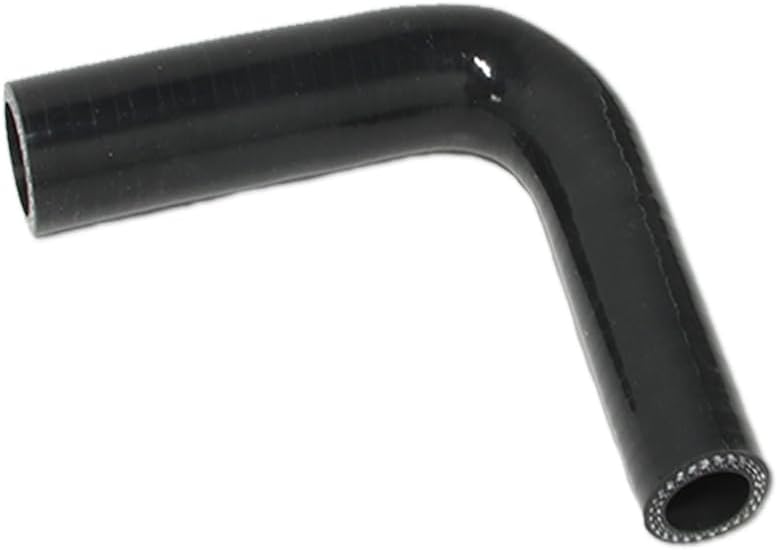 Automotive Silicone Tubing, ID 3/4" to 1" (19mm-25mm) 90 Degree Elbow Reducer, 4.7" (120 mm) leg length,Universal 3-Ply High Performance Coupler Silicone Hose (Black)
