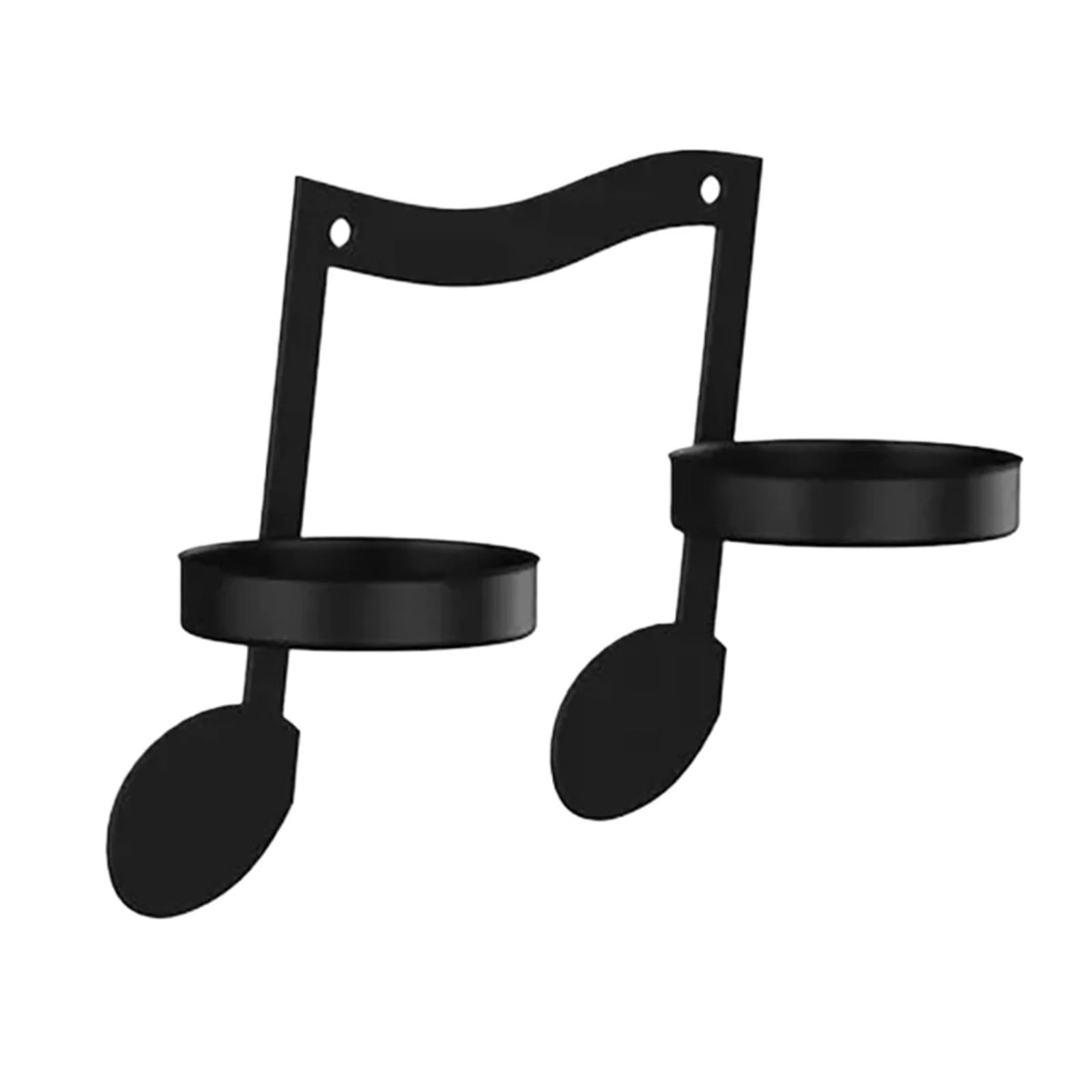 1Pc Music Note Candle Holder Black Wall Sconce Vintage Art Musical Style Holders Iron For Bathroom Bedroom Hallway
