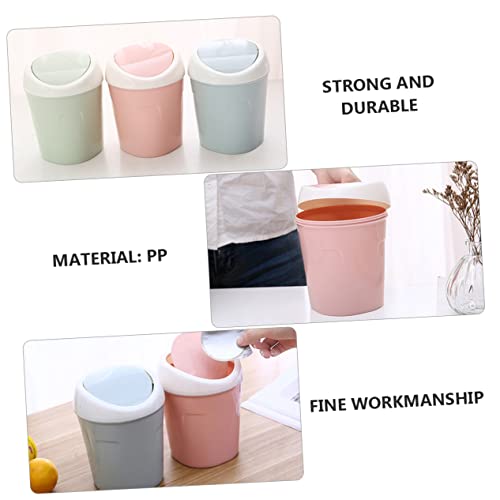 Caneca de basura rectangular pequeña para escritorio miniatura 5