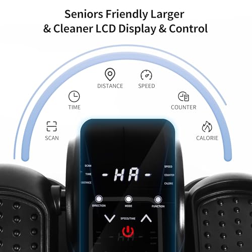 Under Desk Elliptical Exercise Machine, Electric Ellipse Leg Exerciser as Seen on TV for Senior, Quiet Portable Seated Pedal Exerciser Machine with Remote Control, 12 Adjustable Speeds for Home Office - Image 6