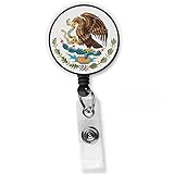 Mexico Eagle Flag Retractable Badge - Calcomania Escudo Mexicano - Coat of Arms of Mexico Badge Patr