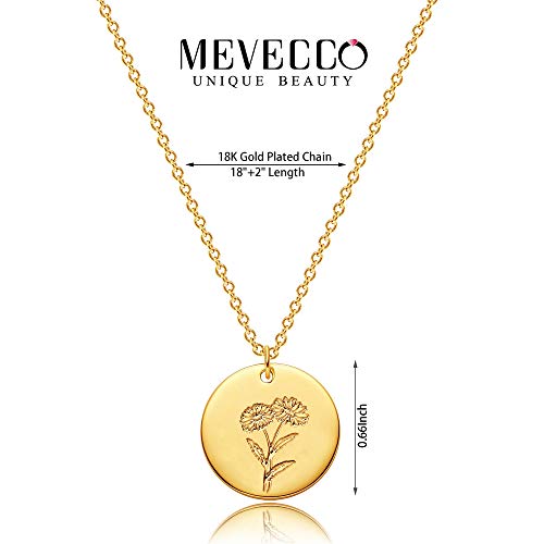 MEVECCO-Birth-Flower-Necklace-18k-Gold-Custom-Floral-Pendant-Necklaces-Dainty-Birth-Month-Flower-Disc-Hand-Stamped-Necklace-Personalized-Jewelry-Birthday-Gift