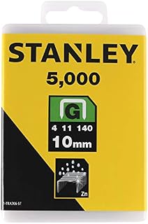 STANLEY Zszywki do kabli o dużej wytrzymałości, zestaw 5000 szt., typ G, 10 mm, odporne na rdzę 1-TRA706-5T, opakowanie może się różnić