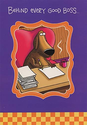 Designer Greetings Executive Dog at Desk Funny/Humorous Administrative Professionals Day Card