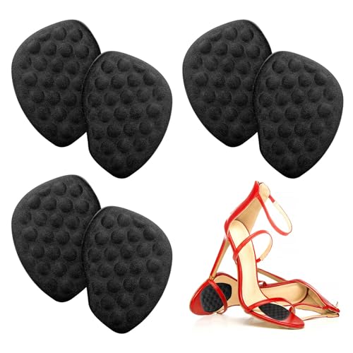6 Pzs Almohadillas Metatarsianas, Almohadillas Antideslizantes para el Antepié Almohadillas para la Bola del Pie Almohadillas Cómodas para Zapatos de Tacón Alto y Punta Abierta (Negro)