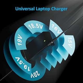 Zolt 65W Alimentatore universale per laptop 15V 16V 18.5V 19V 19.5V 20V AC DC Cavo di alimentazione per HP Dell Acer Asus Lenovo Toshiba Samsung Sony, 15 connettori DC
