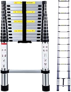 Acrohome 4.1M Telescopic Ladder Aluminium Portable Multi Purpose Loft Ladder Foldable Ladders Max Capacity 150kg(13.5Ft/4.1M)