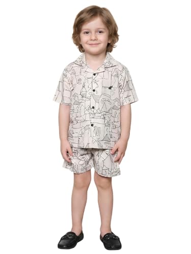 Image of POLKA TOTS 100% Cotton Half Sleeve Shirt and Shorts Combo for Boys | Co-Ord Set for Kids | Summer Wear Dress for Toddlers | Breathable & Skin-Friendly Boys Clothes | Trendy Summer Outfit & Beach Wear