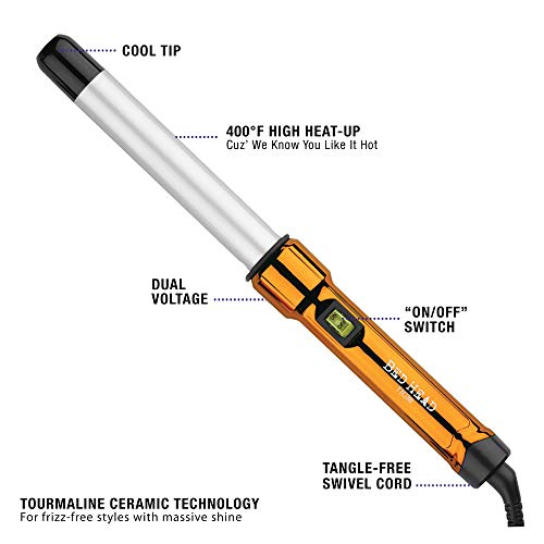 Bed Head Curlipops Clamp-Free Curling Wand Iron | For Loose Curls and outragious body (1 in)
