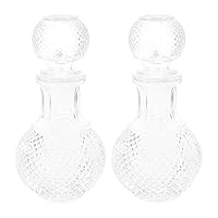 WATIIFUFU 2pcs Thickened Glass Wine Bottles 250ml Creative Whiskey Decanter Set for Home Bar, Cocktail Serving, and Hotel Use