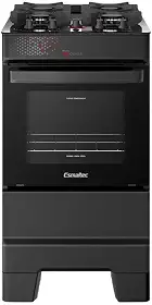 Fogão Esmaltec Ideal Top Glass 4 Bocas Automático Mesa de Vidro Preto Bivolt