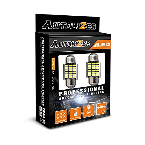 Autolizer 31Mm De3175 Led Light Bulb 18-Smd Bright White 3014 Chipsets 12V - De3175 De3021 De3022 3175 Led Bulbs For Interior Festoon Map Dome License Plate Lights Lamps #TOP4