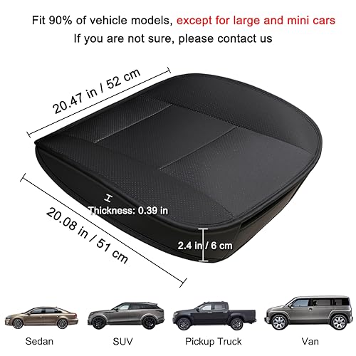 Funda asiento coche universale delantera de cuero negro protector y cómodo 5