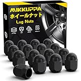 MIKKUPPA スバルに適用 車用ホイールナット M12 x P1.25 テーパー座60° 19HEX 長さ24.5 mm スチール製 塩霧72H 16個セット ブラック ラグナット
