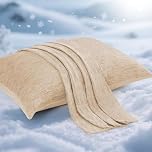 Elegear Cooling Pillow Cases 2 Pack, Summer Cool Pillowcases for Hot Sleeping, Double-Sides Arc-Chill Q-Max 0.5 Cooling Fiber and 100% Cotton, Breathable Pillowcase 50x75cm, Envelope Design, Beige