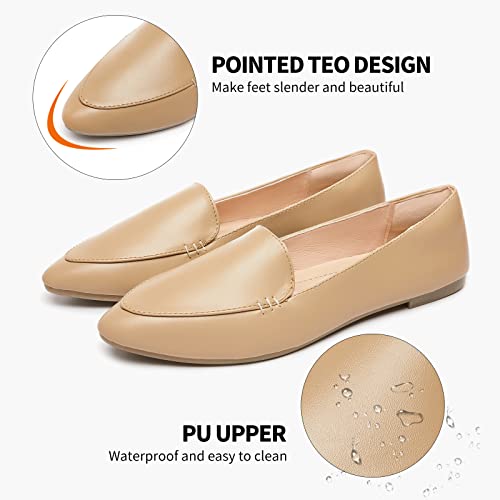 Image of FINIWOR Loafers for Women Flats Shoes Women Pointed Toe Dress Shoes Comfortable Memory Foam Penny Loafers Slip On Shoes