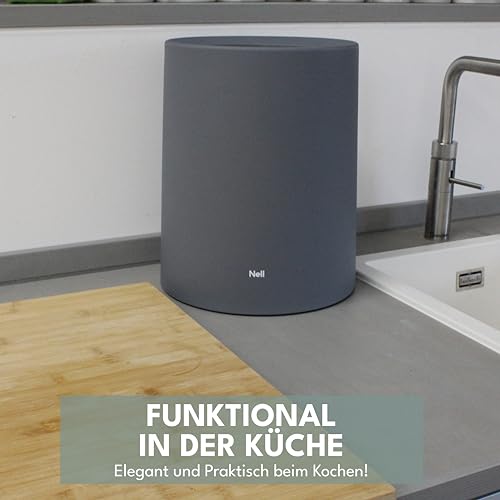12L Mülleimer Grau Matt – Vielseitiger Badezimmer Papierkorb & WC Mülleimer, Eleganter Büro Mülleimer, Kosmetikeimer Grau, Hochwertiger Kunststoff, Robustes Design, Ideal für Bad, Küche und Büro – Bild 8