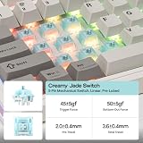 EPOMAKER TH80 V2 75% bezprzewodowa mechaniczna klawiatura do gier, 8000 mAh i 2,4 G/BT, Hot-Swap, modyfikator Mac, RGB, programowalne przyciski i przyciski, kremowa klawiatura do Mac/PC (biała