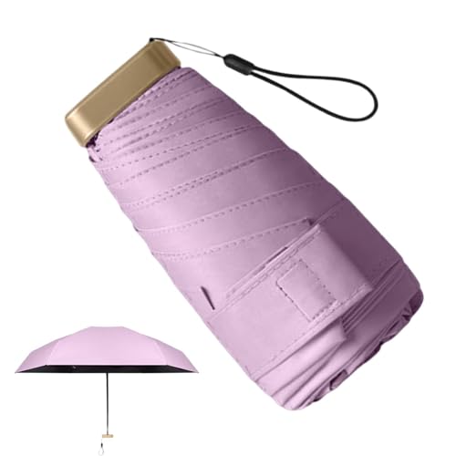 Reiseschirm UV Kompakter Faltbarer Regenschirm mit Öffnungs-/Schließfunktion Einfach zu bedienen Faltbarer Reiseschirm mit Brieftasche Britami Doppelnutzung Leicht Winddicht Klein