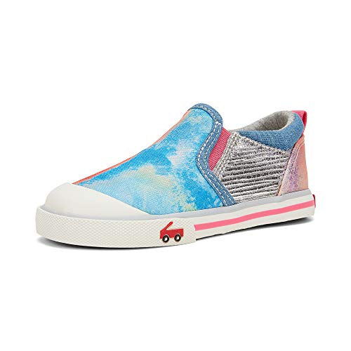 See Kai Run, Italya Slip-On Sneakers for Kids, Silver Sky, 6 M US Toddler