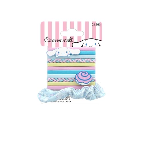 HELLO KITTY - Set di 12 elastici per capelli - Cinnamorol - Prodotto ufficiale Sanrio