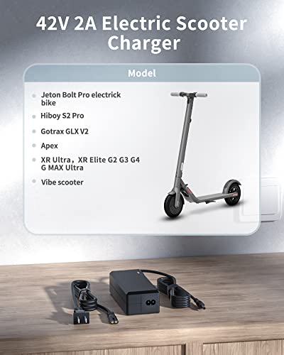 Vhbw 42V 2A Replacement For Jetson Electric Bike Charger, Electric Scooter Charger Compatible With Hiboy S2 Pro,Compatible With Jetson Bolt Pro Electrick Bike, Compatible With Gotrax Sisigad Scooter #TOP3