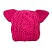 BIBITIME Knit Dog Ear Hat For Women Wool Yarn Crochet Handmade Warmer Beanie Cap (Rose, One Size)