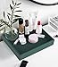 HofferRuffer Faux Leather Decorative Tray, Elegant Desktop Storage Organizer, Decorative Catchall Perfume Tray, Nightstand or Dresser Vanity Tray Organizer, 10.2 x 8.4 x 1.8 inches (Dark Green)