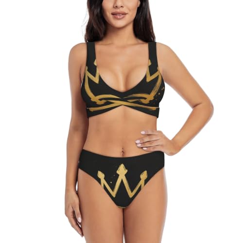 Bikini push-up réglable avec coussinets amovibles et haut croisé