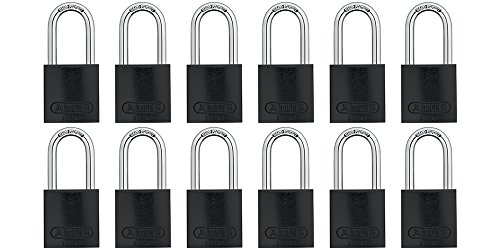ABUS 09166 72/40 Aluminum Safety Padlock Keyed Alike-Long, 12 Count, Black - 1.5