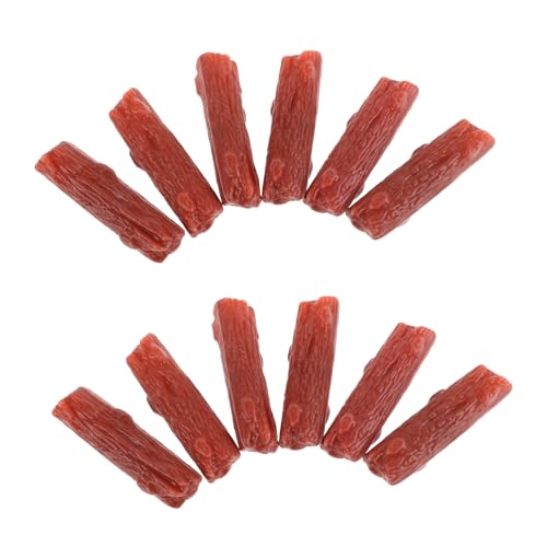 DRESSOOS 50 Pcs Modelo de Mesa de Arena de Madera. Adorno de tocón de árbol Artificial Mini tocones Adornos de Tronco de árbol Falsos Mini Decoraciones de jardín el plastico Dark Brown