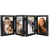 Ce double cadre photo pliable est fabriqué en bois, dur et épais, pas facile à déformer, pas de bavures à l'extérieur, pas facile à gratter votre main.