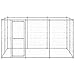 Large Outdoor Dog Kennel, Silver Galvanized Steel, 129.9x86.6x70.9 Inch, Durable Metal Pet Enclosure for All Breeds, Weather-Resistant Dog Run for Garden and Terrace