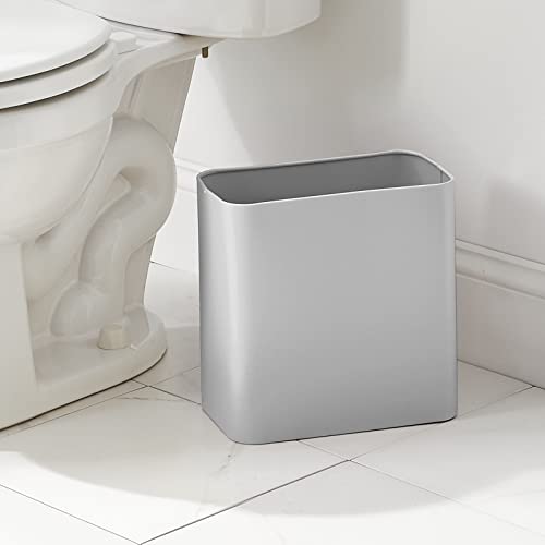 Bote de basura rectangular de acero inox 9 litros gris miniatura 2