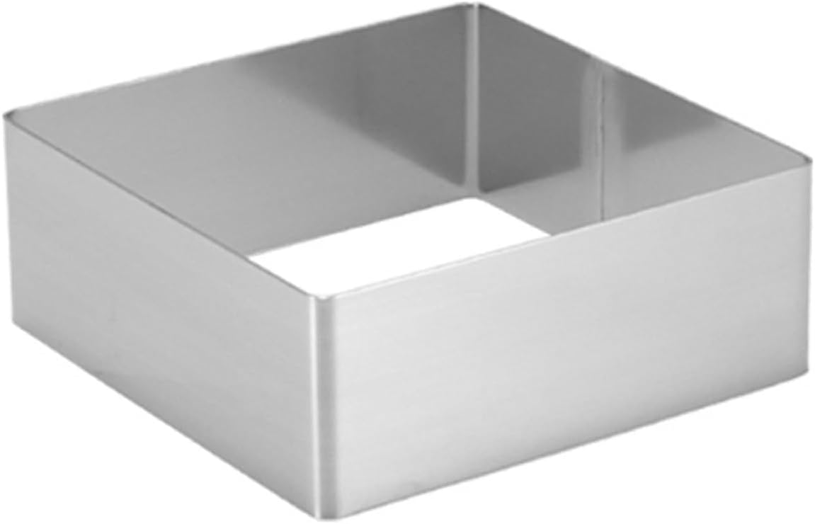 Square Cake Mold Stainless Steel Rings Baking Tool Non-Stick Pastry Mousse Mold for Layering Cakes Fruit Tarts and Desserts(12in)
