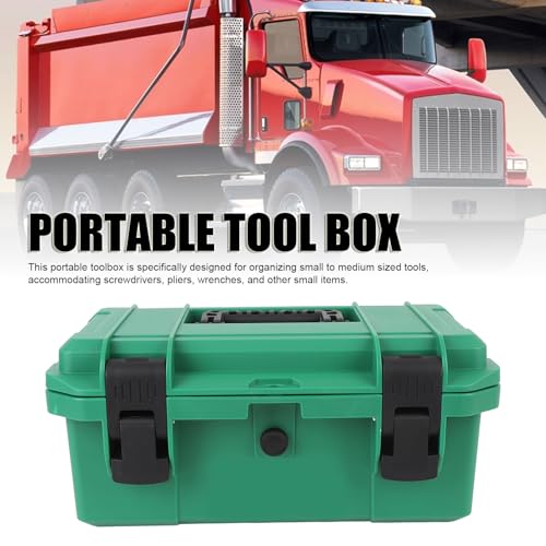 Traktor-Werkzeugkasten, PP-Kunststoff-Werkzeug-Aufbewahrungsbox, Tragbarer Werkzeugkasten mit Herausnehmbarer Ablage, Universal-Werkzeugkasten für ATV, UTV, LKW, 14 X 7 X 6 Inch
