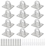 GHLAECM 12 Pièces Plaque à Œil Inox M5, 35x30mm Crochet de Plafond en Acier Inoxydable 304...