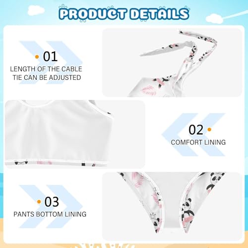 Image of CaTaKu Girls Swimsuits Two Piece Swimwear Cute Bikini Set Tankini Hawaiian Beach Sport Bathing Suit for Girls Size 3-12T